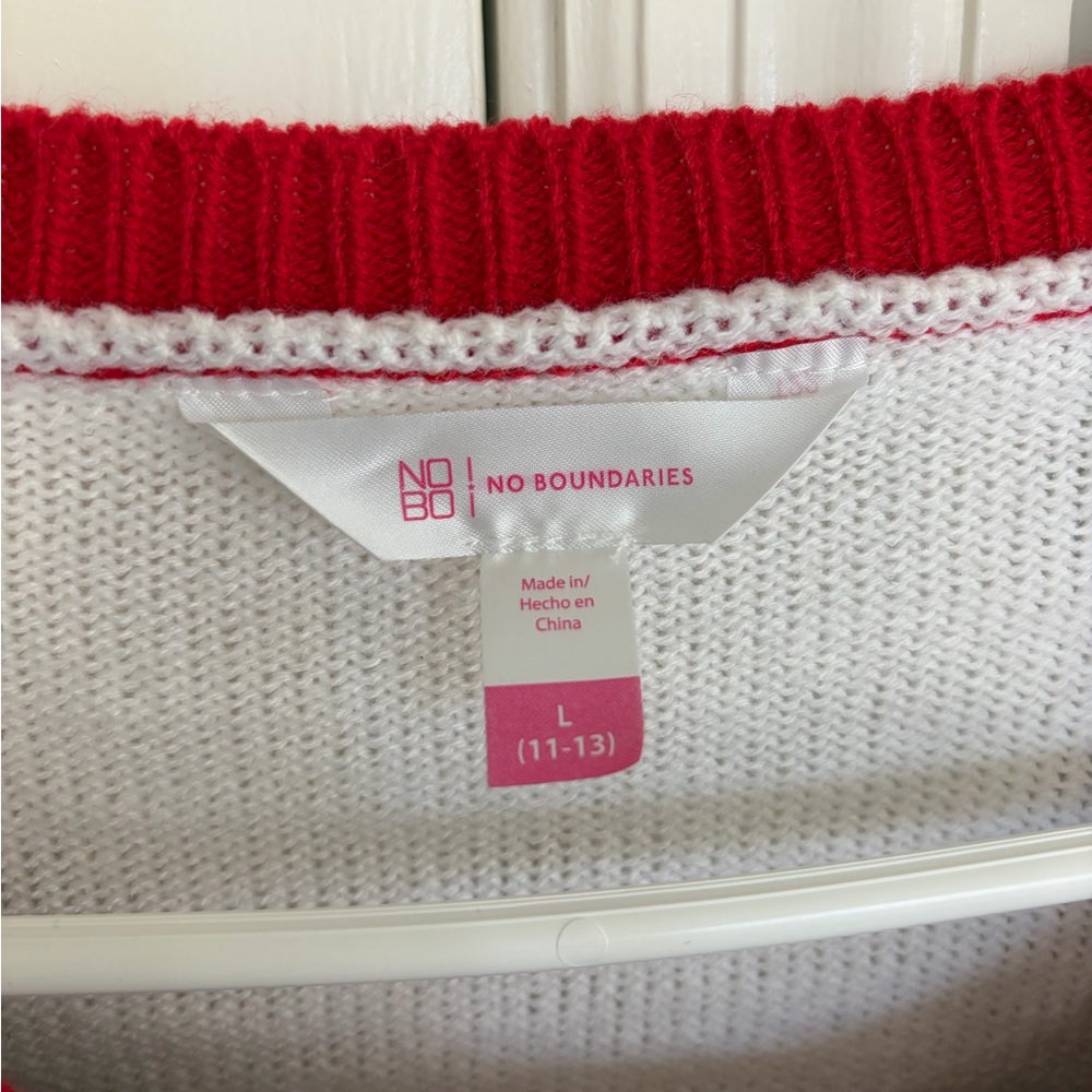 No Boundaries Red and White Sweater - Picture 4 of 4